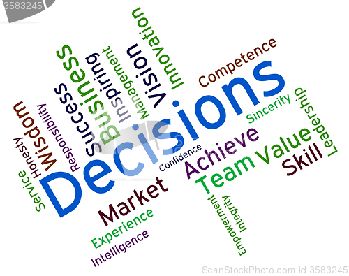 Image of Decision Words Indicates Choice Choices And Deciding