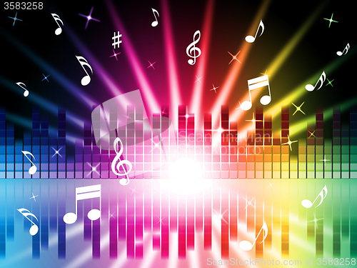 Image of Music Colors Background Shows Instruments Songs And Frequencies\r