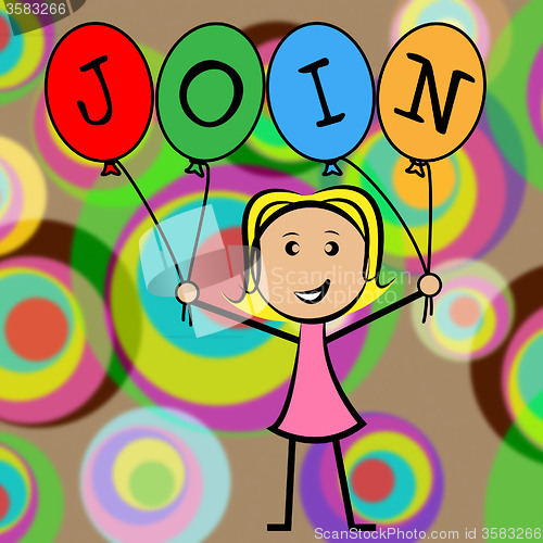 Image of Join Balloons Shows Sign Up And Application