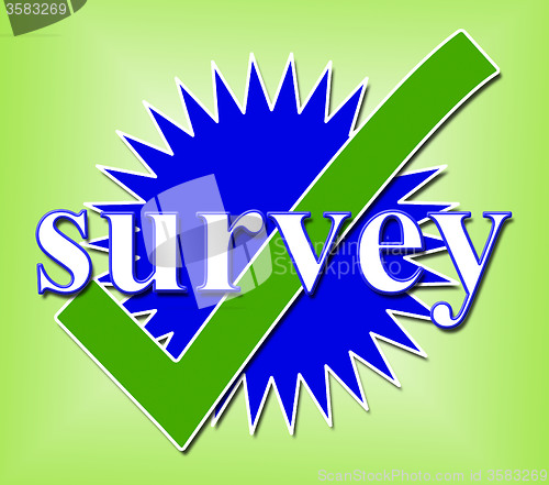 Image of Survey Tick Shows Confirm Opinion And Feedback