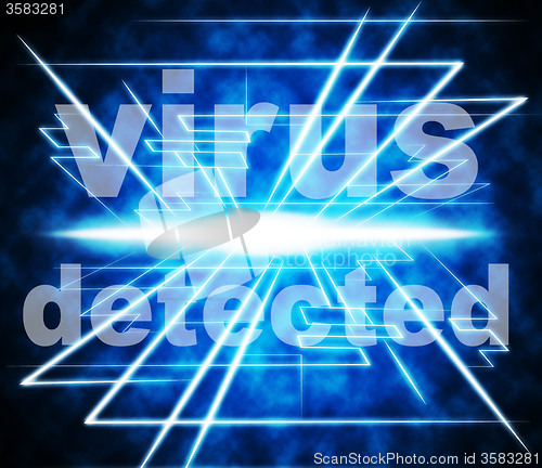 Image of Detected Virus Indicates Found Threat And Discovered