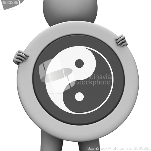 Image of Yin Yang Means Ying Tao And Display