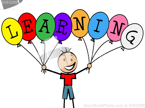 Image of Learning Balloons Shows Youngster Train And Male