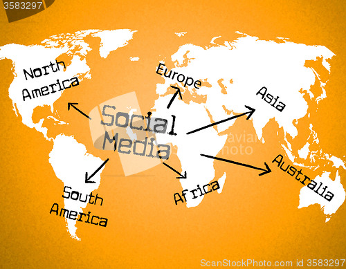 Image of Social Media Indicates World Wide Web And Blogging