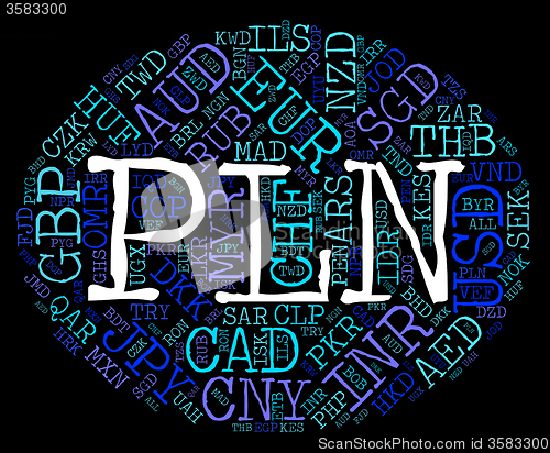 Image of Pln Currency Means Exchange Rate And Fx