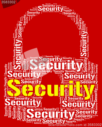 Image of Security Lock Means Wordcloud Secured And Word