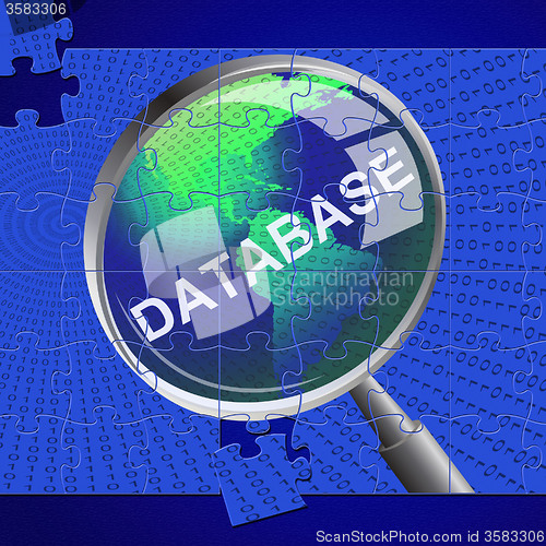 Image of Database Magnifier Represents Search Magnify And Databases