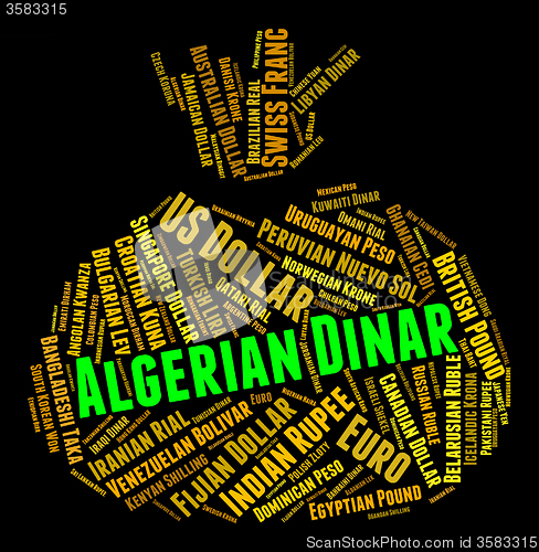 Image of Algerian Dinar Indicates Worldwide Trading And Broker