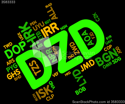 Image of Dzd Currency Indicates Forex Trading And Algeria