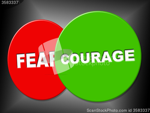 Image of Courage Sign Means Spine Spirit And Determination
