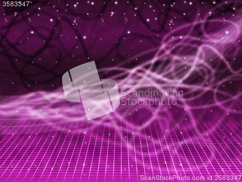 Image of Purple Squiggles Background Means Tangled Lines And Stars\r