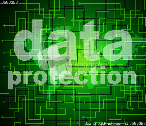 Image of Data Protection Shows Knowledge Protected And Secured