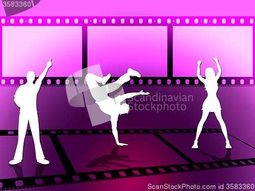 Image of Filmstrip Disco Indicates Celluloid Dance And Photograph