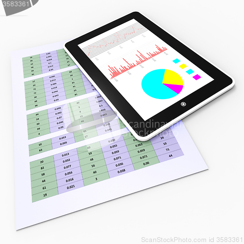 Image of Online Reports Means Tablet Pc And Charting