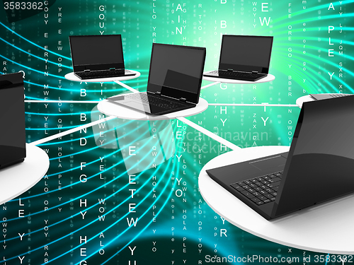 Image of Computer Network Shows Global Communications And Communicate