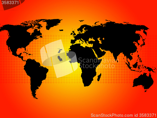 Image of World Map Background Shows Continents And Countries\r