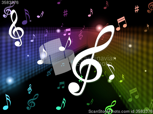 Image of Music Background Means Playing Notes And Songs\r