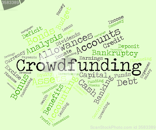 Image of Crowdfunding Word Shows Raising Funds And Crowd-Funding