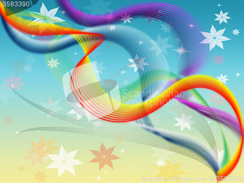 Image of Twisting Background Means Colored Wavy And Flowers\r