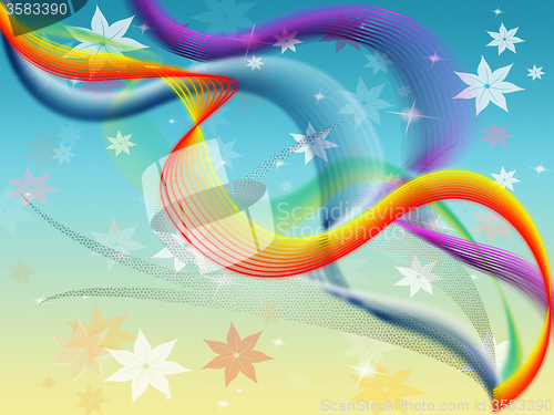 Image of Twisting Background Means Colored Wavy And Flowers\r