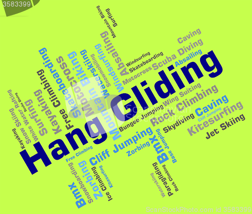 Image of Hang Gliding Represents Text Glider And Hangglider