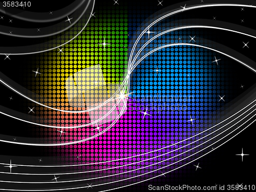 Image of Color Wheel Background Shows Night Sky And Swirls\r