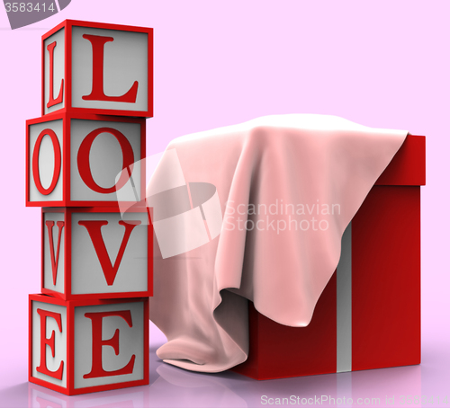 Image of Love Giftbox Represents Compassionate Package And Fondness