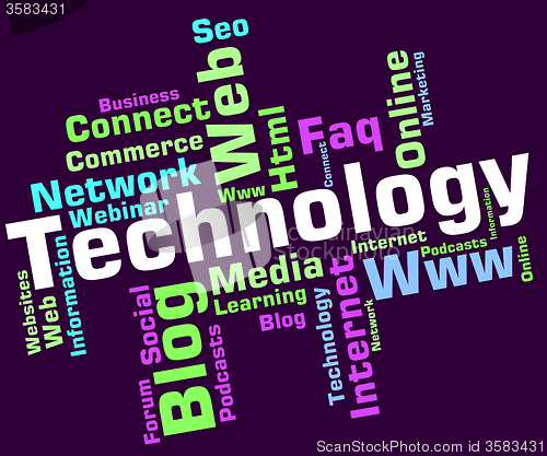 Image of Technology Word Shows Digital Technologies And High-Tech