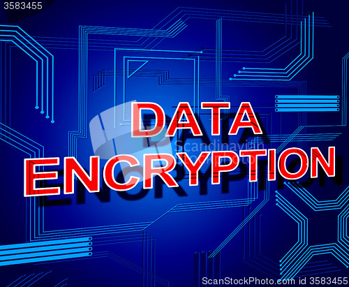 Image of Data Encryption Sign Represents Www Keyboard And Bytes