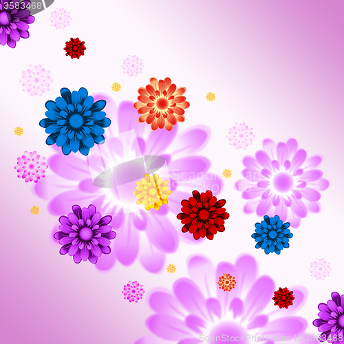 Image of Colorful Flowers Background Means Plants And Gardening\r