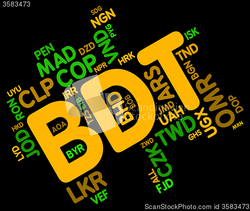 Image of Bdt Currency Represents Forex Trading And Banknote