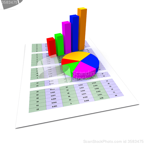 Image of Pie Chart Shows Business Graph And Charting