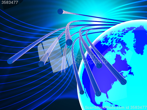 Image of Optical Fiber Network Represents World Wide Web And Communicatio