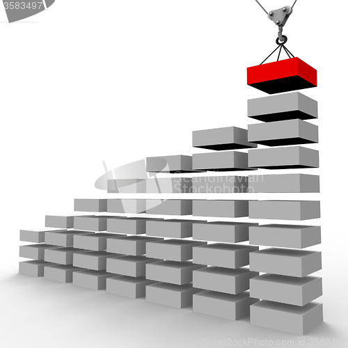 Image of Increase Graph Construction Represents Investment Infograph And Statistic