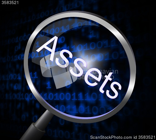 Image of Assets Magnifier Indicates Valuables Searching And Search
