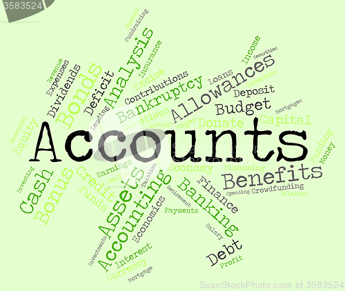 Image of Accounts Words Indicates Balancing The Books And Accounting