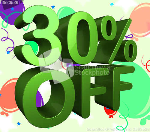 Image of Thirty Percent Off Indicates Promotion Sales And 30%