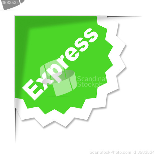 Image of Express Delivery Label Shows High Speed And Courier