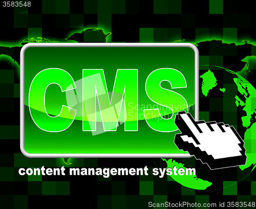 Image of Content Management System Represents World Wide Web And Searching