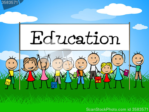 Image of Education Banner Indicates Toddlers Kid And Learning