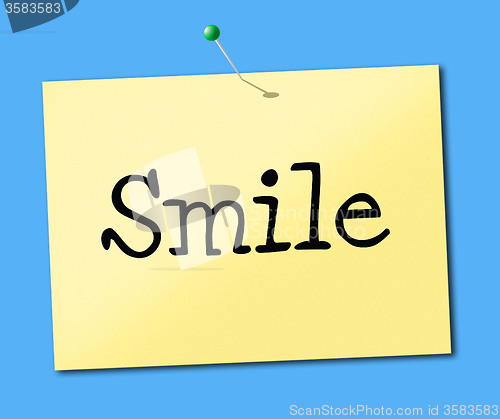 Image of Smiling Smile Indicates Placard Emotions And Positive