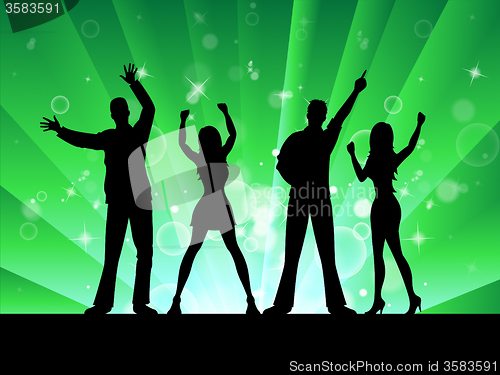 Image of Silhouette Disco Represents Music Profile And Outline