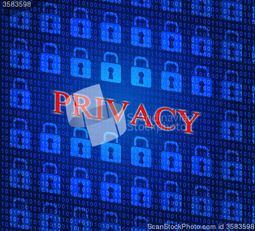 Image of Private Locked Shows Confidential Encryption And Icon