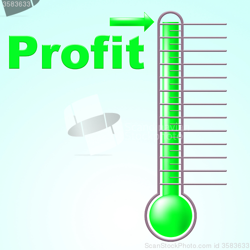 Image of Profit Thermometer Represents Profitable Income And Thermostat