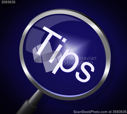 Image of Magnifier Tips Represents Research Assistance And Instructions