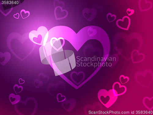 Image of Hearts Background Shows Loving  Romantic And Passionate\r