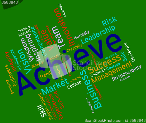Image of Achieve Words Represents Resolution Winner And Winning