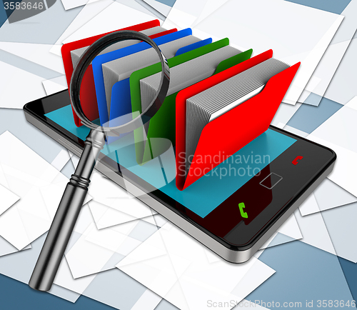 Image of Smartphone Files Means Fact Business And Information