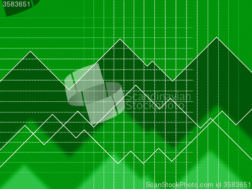 Image of Green Spikes Background Means Grid Zigzags And Data\r