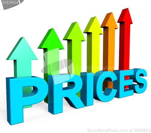 Image of Prices Increase Represents Financial Report And Diagram